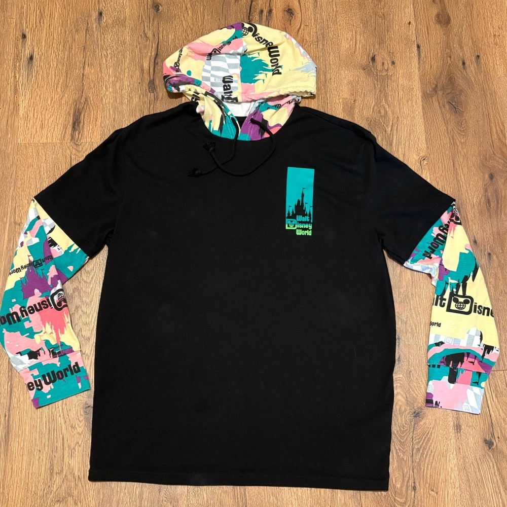 Disney Black Hoodie with Colorful Accents